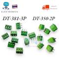 Terminal (10/pack) DT-350-3.5mm 250v-10a green terminal block, 3.5mm pin distance, straight down PCB print pin, available in Thailand. 