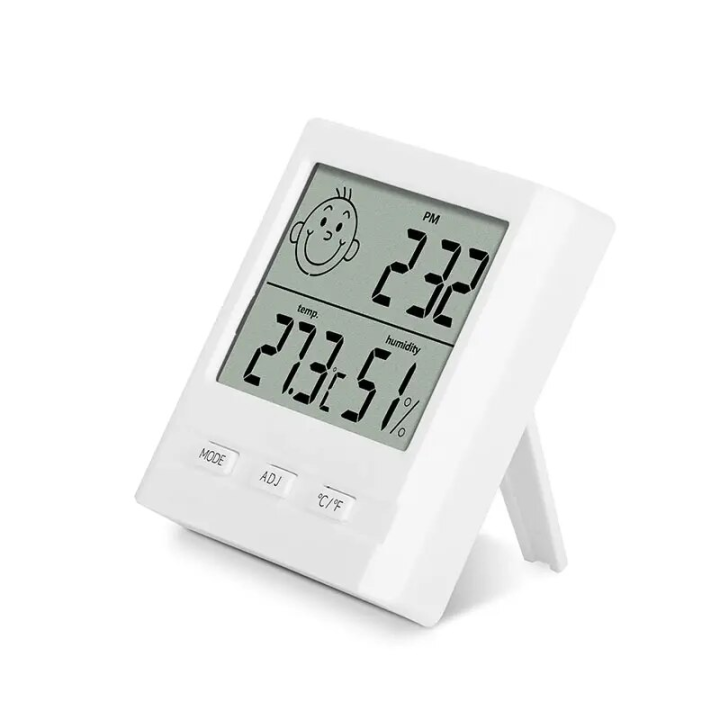 Indoor LCD Digital Temperature Humidity Meter Wall Desk Clock Children Room Hygrometer With Desk Stand By BeBosLook