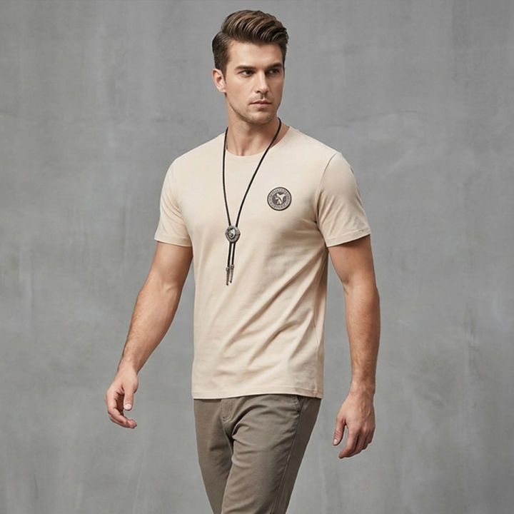 T-Shirt For Men Summer 100% Cotton Oversized Casual Round Neck Style Multiple Colors