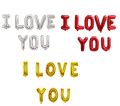 8 Pcs "I Love You" Foil Balloons – Romantic Decoration Set for Anniversary, Proposal, Valentine’s Day – Red, Silver, Gold Optional. 