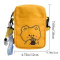 Women Canvas Small Bag Cartoon Bear Crossbody Shoulder Bags Ladies Purse Phone Bag Handbags. 
