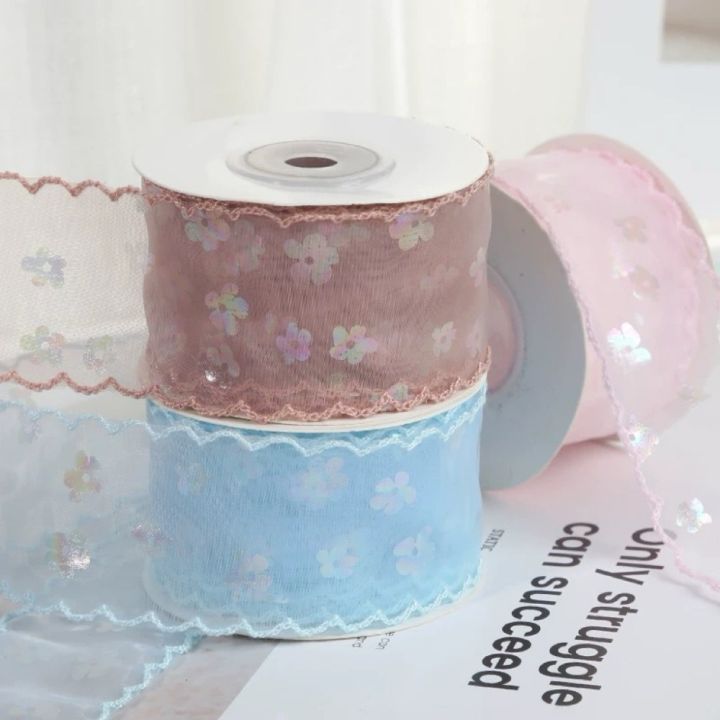 New%2010%20Yards%20Silk%20Ribbon%204cm%20Wave%20Edge%20Pleated%20s%20Packaging%20Material%20%20Wrapping%20Bouquets%20Chiffon%20Ribbon%20-%20Image%203