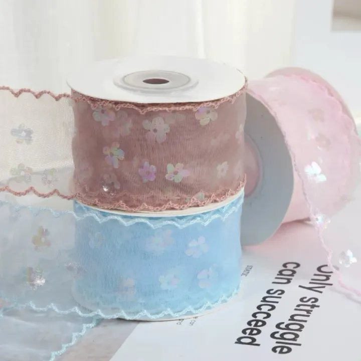 New%2010%20Yards%20Silk%20Ribbon%204cm%20Wave%20Edge%20Pleated%20s%20Packaging%20Material%20%20Wrapping%20Bouquets%20Chiffon%20Ribbon%20-%20Image%203