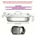 Stainless Steel Covered Roaster Pan Thickened Nonstick Oven Safe with Heat Resistant Handles for Grilling Baking Buffet Serving.