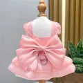 Luxury Girls Dog Weeding Dress Summer 7 Colors Bowtie Princess Dog Clothes D-Ring Cat Prom Dresses For Small Dogs Bichon Skirt. 