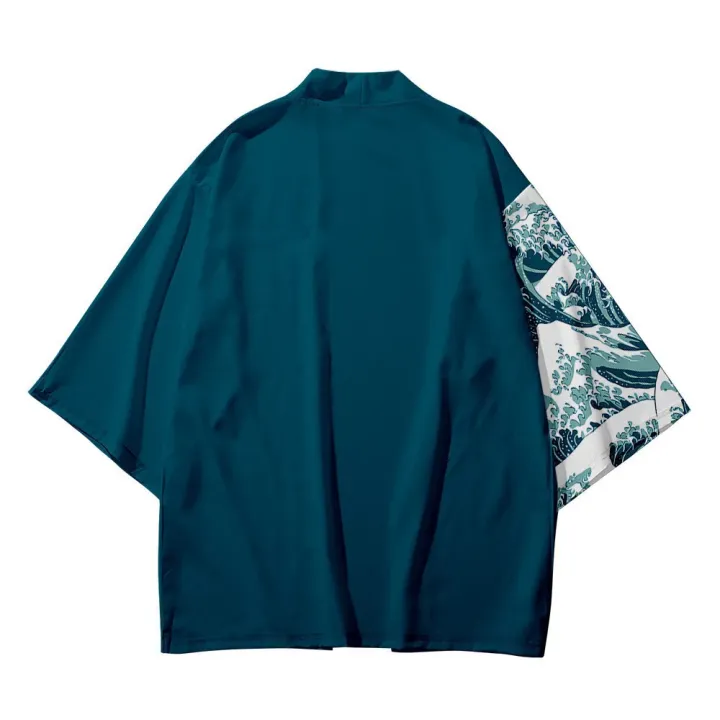 Men's%20Harajuku%20Japanese%20Patchwork%20Paisley%20Print%20Kimono%20Cardigan%20Traditional%203/4%20Sleeves%20Haori%20Yukata%20Cosplay%20Clothing%20for%20Summer%20-%20Image%204