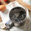 Flour Stainer Sifter Stainless Steel With Handle Hand Press Mesh Straining Cup For Baking Powder Sugar Filter Kitchen Tool (Capacity: 250g). 