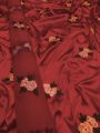 Floral Silk Dress with Organza Dupatta. 