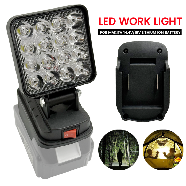 New LED Work Light Portable Outdoor Camping Light Flashlight for Makita 14.4V18V Lithium Ion Battery Emergency Light