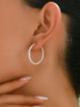 925 Sterling Silver Advanced Sparkling Full Zircon Hoop Earrings for Women Anniversary Engagement Wedding Luxry Fine Jewelry.