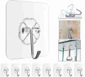 10pc Self Adhesive Wall Hooks Sticker For Hanging Seamless Transparent Wall Hook. 