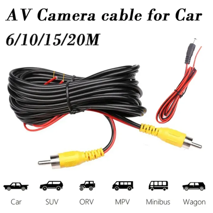 RCA Video Cable For Car Rear View Camera Universal 6/10/15/20 Meters ...