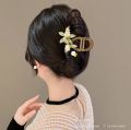 2025 New Flower Hair Claw For Women Elegant Chinese Style Magnolia Bamboo Leaf Peach Blossom Hair Clips Summer Beach Shark Claws.