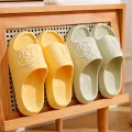 Cute Cartoon Kitten Women's Summer Slippers Indoor Bathroom Cloudy Soft Sole Non-slip Leisure Comfort Couple Home Shoes. 