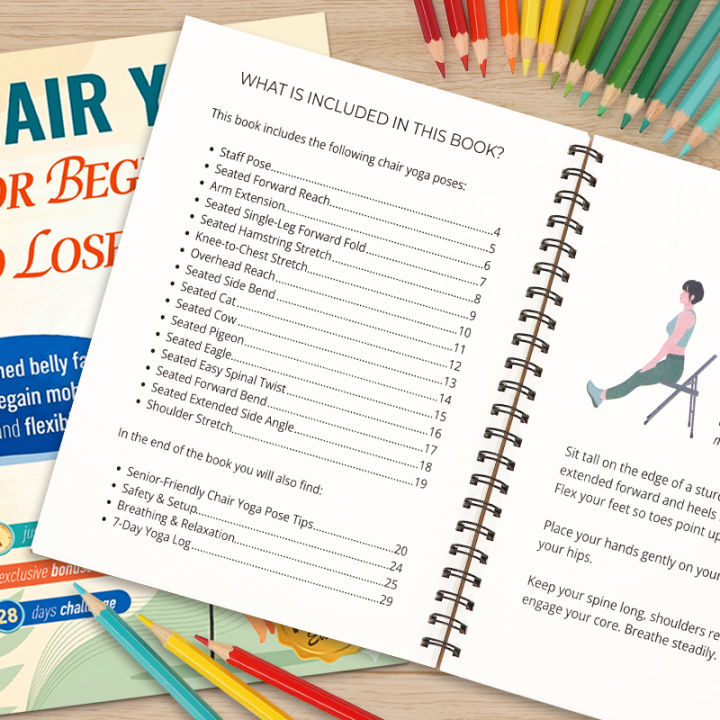 Chair Yoga Suitable for Beginners to Lose Weight - 28-Day Challenge, Lose Belly Fat in Just 10 Minutes a Day, Restore Mobility and Flexibility, Low-Intensity Exercise, Flexibility and Balance Training, Gentle Chair Yoga Exercises, a Comprehensive Weigh...