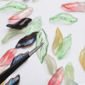 20Pcs/Lot 9x20mm Glazed Crystal Glass Loose Beads Petals Leaf Shape Pendants For DIY Making Jewelry Earing Necklace Accessories.