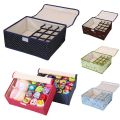 16 in 1 Foldable Socks & Bra Drawer Organizer, 24 Cells Foldable Storage Box, Closet Organizer for Underwear, Socks, Bra, and. 
