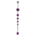 KUNIU 1pc Fashion Long Geometric Belly Ring Women's Fit Piercing Body Jewelry.