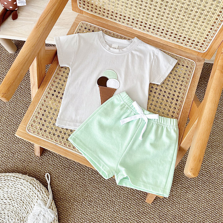 2Pcs%20Boy%20Girl%20Summer%20New%20Baby%20Clothes%20Sets%20Children%20Clothing%20Ice%20Cream%20Print%20T-shirt+Shorts%20Infant%20Toddler%20Outfit%20Suit%20Clothes%20-%20Image%205