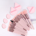 MAANGE 20PCS Makeup Brush Cushion Puff Set Pink Kabuki Foundation Powder Concealer Eyeshadow Eyebrow Brushes Mini Triangle Puff. 