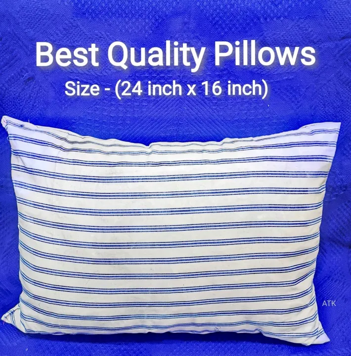 Pillow White With Stripe Blue