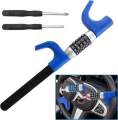 Combination Steering Wheel Lock Car Steering Wheel Password Lock Anti-Theft Car Steering Wheel Locks Universal Heavy Duty Steering Wheel Lock for Cars, Trucks, Vans and SUVs (Blue). 