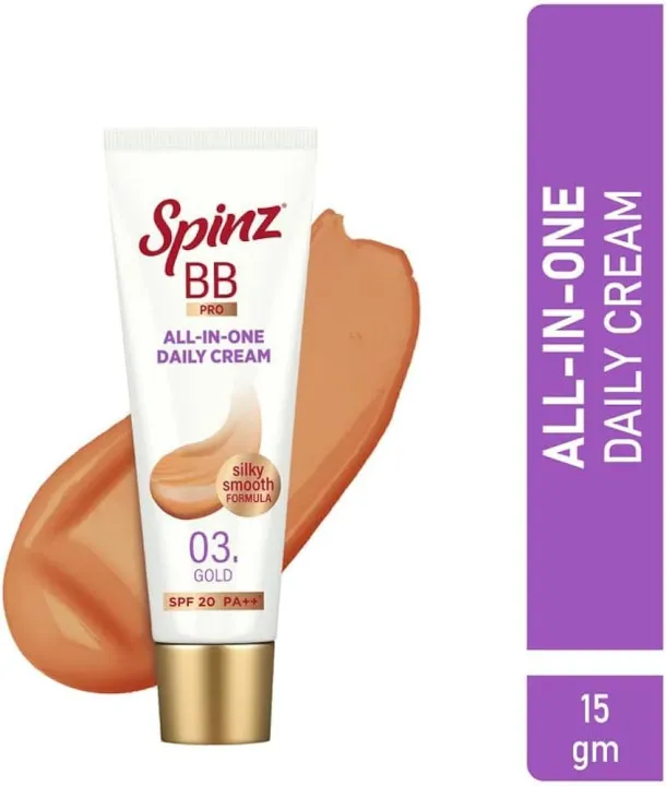 Spinz BB Beauty Face Cream with SPF 20 PA++ Beige 01 All-in-One Daily Cream Instant Brightness, Covers Dark Spots 15g
