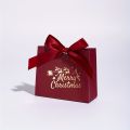 12pcs Elegant Christmas Gift Bags - Deep Brown, with Merry Christmas Script - Festive Packaging for Presents, Party Decorations.