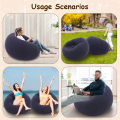 Portable Inflatable Sofa Soft Indoor Bedroom Lounge Bean Bag Chair Outdoor Camping Lazy Seat Round Single Inflatable Sofa.