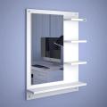 Modern DIY Wall Dressing Table with Large HD Mirror, Wooden Shelves, Drawer, Door Cabinet & Organizer Rack | Space-Saving Wall Mounted Makeup Vanity for Bedroom, Girls Room & Compact Home Interiors. 