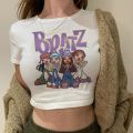 bratz trashy fairy grunge 2000s crop top girl 2000s gothic Kawaii 90s tee. 