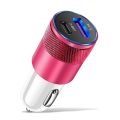 PD Car Charger 2 Ports Fast Charging PD+USB 3.1A QC 3.0 USB C Car Quick Charger Type C Adapter in Car For iPhone  . 