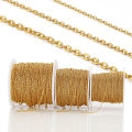 10Meters/Roll Stainless Steel Gold Chain O Shape Cross Chains for DIY Jewelry Making. 