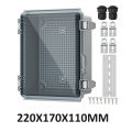 DaierTek Outdoor WiFi Enclosure Weatherproof Locking Outdoor WiFi Box Plastic Waterproof Switch Router Enclosure Box 8.7x6.7x4.3. 
