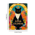 1pc 2026 Wall Calendar,Hand-Drawn Cute Cat Series,12 Beautiful Designs,Perfect Gift for Cat Lovers,Birthday,Christmas & New Year. 