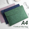 1pcs Leather A4/A5 File Bag Waterproof Wear-resistant Ultra-large Capacity Folder Business Office School File Storage Supplies. 