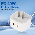 20W Dual Type C Fast Charge Adapter USB C Super Charge EU/US/UK Mobile Phone Charger For IPhone For For .