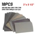 18pcs/Set Sandpaper 400,600,800,1000,1200,1500,2000,2500,3000 Grit  Sandpaper Wet / Dry Sanding Paper Abrasive Polishing Tools. 