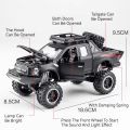 1:32 Scale Raptor F-150 BigFoot Pickup Car Model Toy Pull Back Sound&Light Off Road Truck Models Collection Gifts For Kids. 