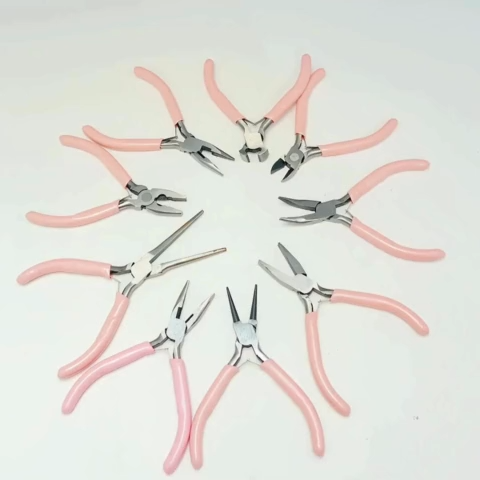 Cute Pink Handle Anti-slip Splicing and Fixing Pliers for DIY Jewelery Making Needlework