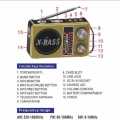 WAXIBA MULTIFUNCTION WIRELESS RADIO AM/FM SW 3 BAND RADIO XB_891BT.. 
