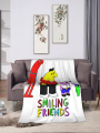 Smiling Friends All Over Print Soft Plush Blanket for Kids Flannel Throw for Bed Sofa Chair  Cute Cartoon Design. 