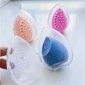 1Pcs Egg Shaped Empty Makeup Sponge Storage Box Portable Plastic Cosmetic Puff Organizer Rack Blender Holder Stand Drying Box. 