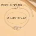 925 sterling silver women's ankle bracelet with double-layer cat claw and heart-shaped charms, Bohemian-style vacation jewelry.
