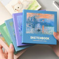1pc/96 sheets Mini drawing book oil painting, square portable blank sketchbook, sketching hand drawn drawing book sketching book.