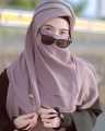Hijab Half Niqab patti And Plain Scarf Chiffon Soft Georgette - Stroller - Naqab For Girl's and Women's. 