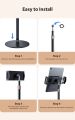 Portable Adjustable Monitor Stand, Foldable Desktop Bracket, Universal Height Angle Holder for 4.7-17.3 Inch Phone Tablet Laptop. 