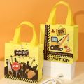 4Pcs Mixed, Construction Party Favors Bags Non Woven Fabric Goodie Bag Candy Bags Portable Bags For Birthday Party Supplies.