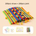 Straw Constructor Toys Building Blocks Toys Straws and Connectors Building Sets Motor Skills Engineering Educational Toy.