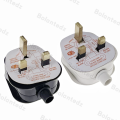 High Quality Black/White 3 Pin UK Mains Top Plug 13A Appliance Power Socket Fuse Adapter Household,British plug assembly type BK. 